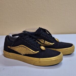 Vans Harry Potter Size M/7.5 - W/9 Golden Snitch Black Gold Sneakers‎ Skate